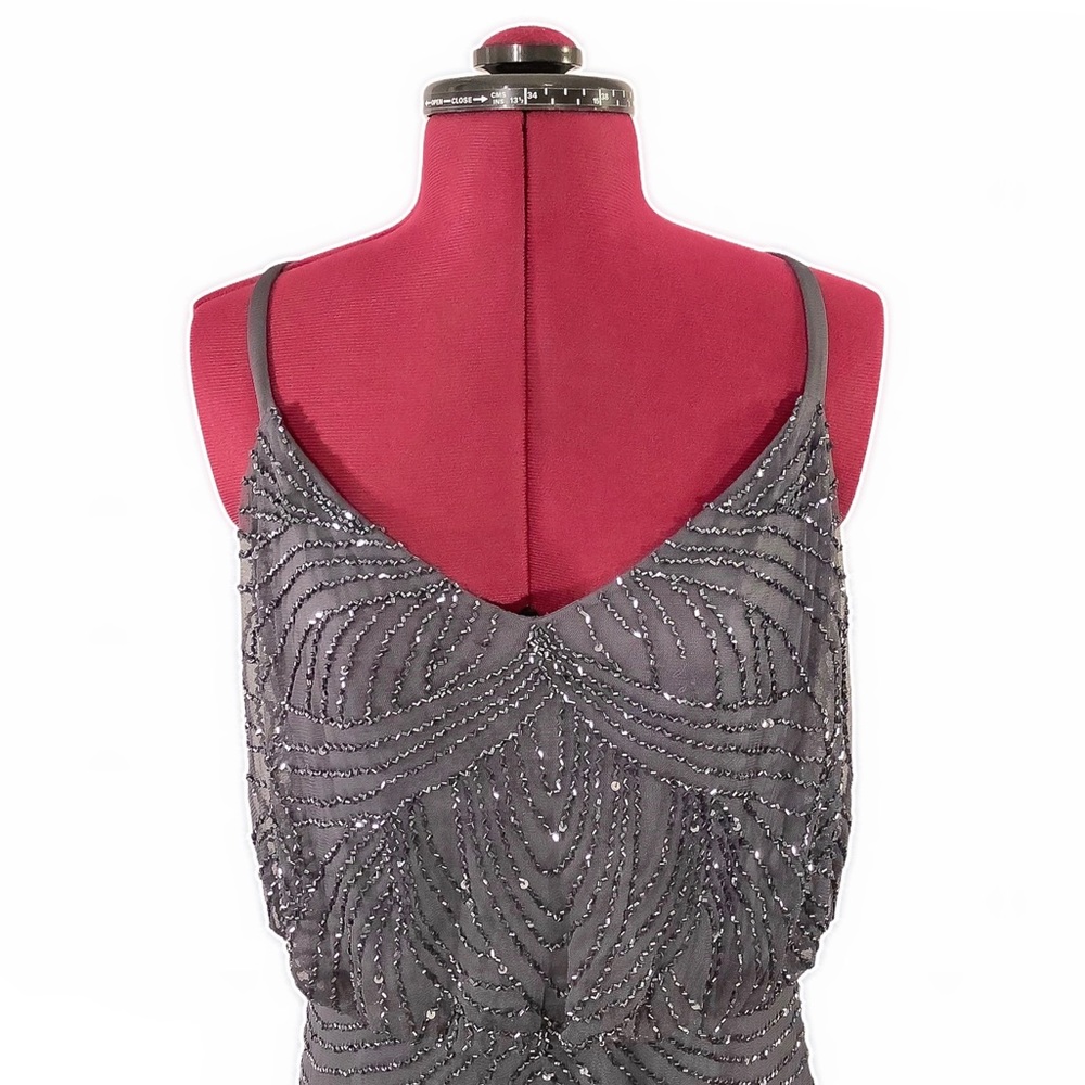 🎉HP🎉 💎ADRIANNA PAPELL Purple Embellished Gown - Picture 5 of 11